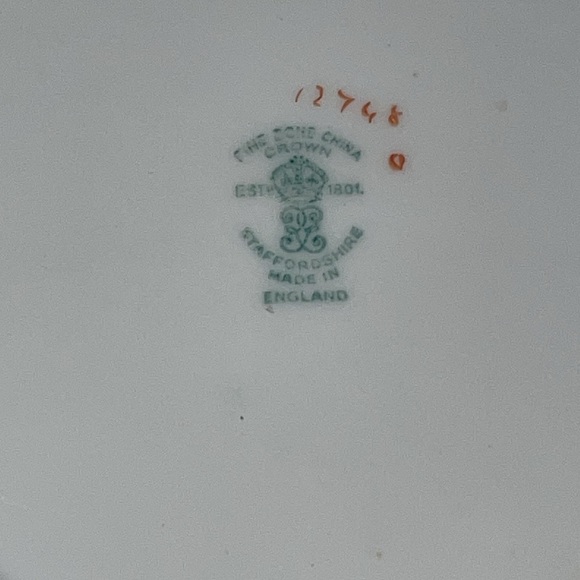 Antique CROWN STAFFORDSHIRE Hunting Scene 8.5" Plate - Picture 4 of 4